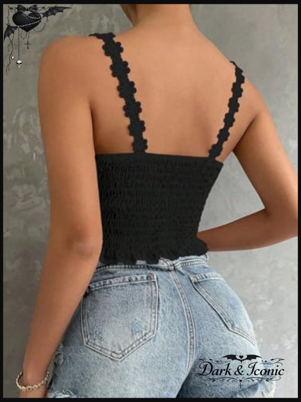 Boho Lace Corset Crop Tank Top Backless Going Out Summer Outfits - Picture 2 of 5